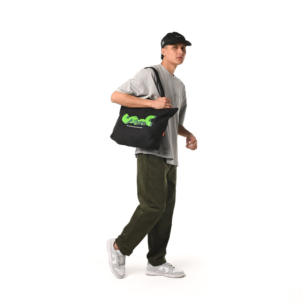 3D TYPE BLACK TOTE BAG - Cosmic Clothes Official