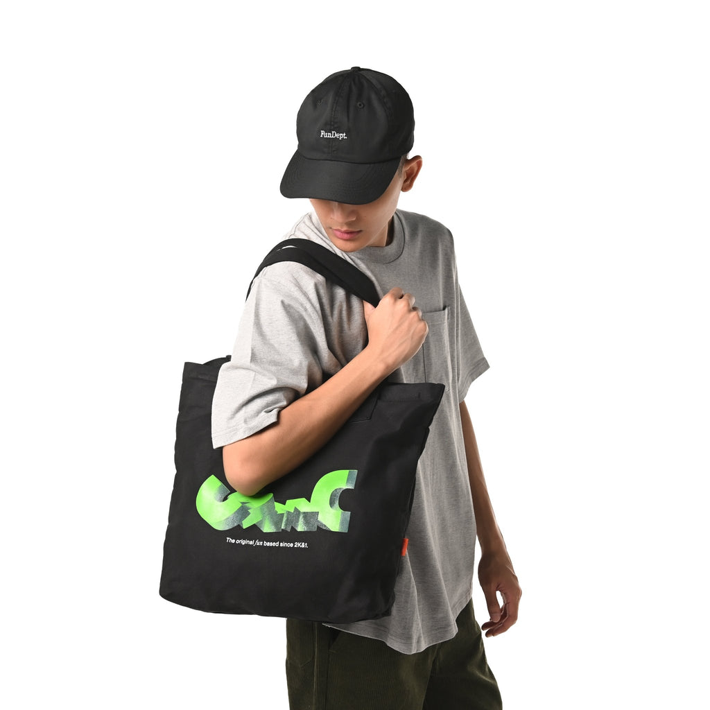 3D TYPE BLACK TOTE BAG - Cosmic Clothes Official