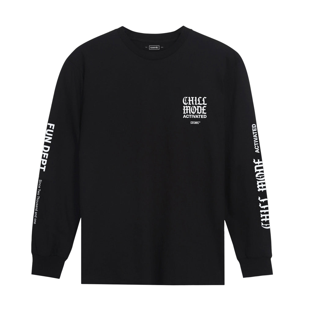 CHILL MODEL BLACK LONGSLEEVE - Cosmic Clothes Official