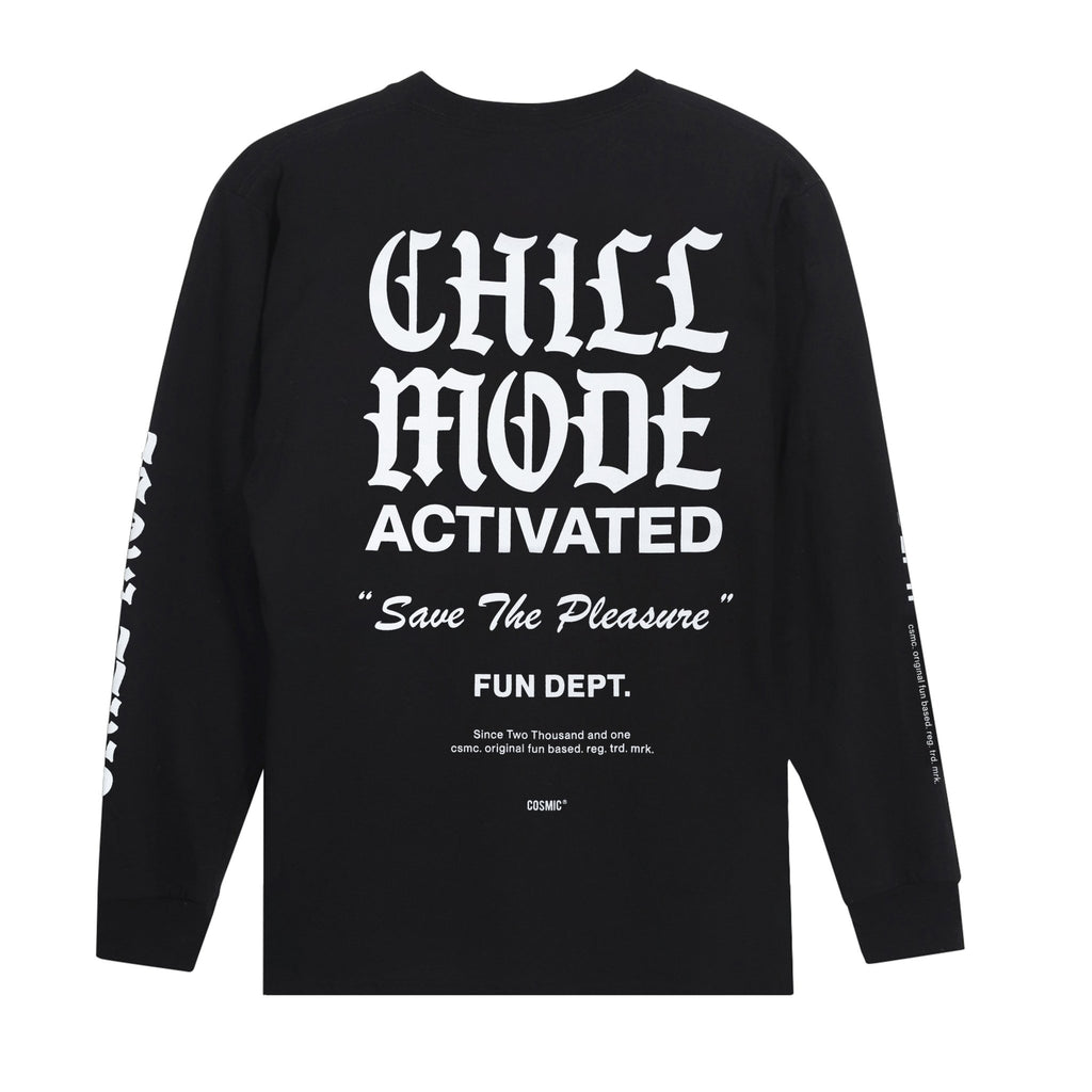 CHILL MODEL BLACK LONGSLEEVE - Cosmic Clothes Official