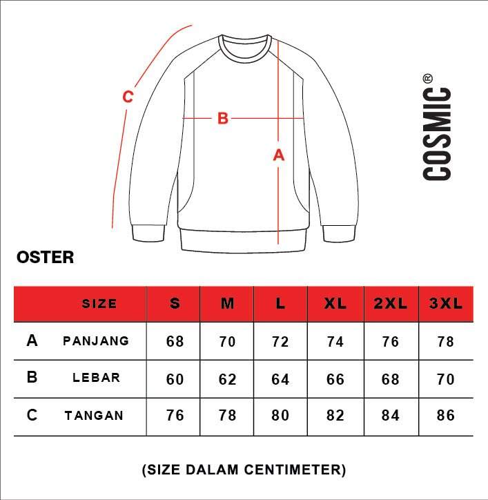 Cosmic Sweater Crewneck Pria OSTER BLACK - Cosmic Clothes Official