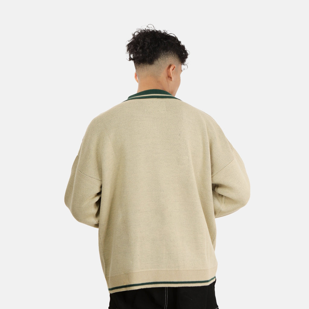 Cosmic Sweater Knit Zipper CAMARO BROWN - Cosmic Clothes Official