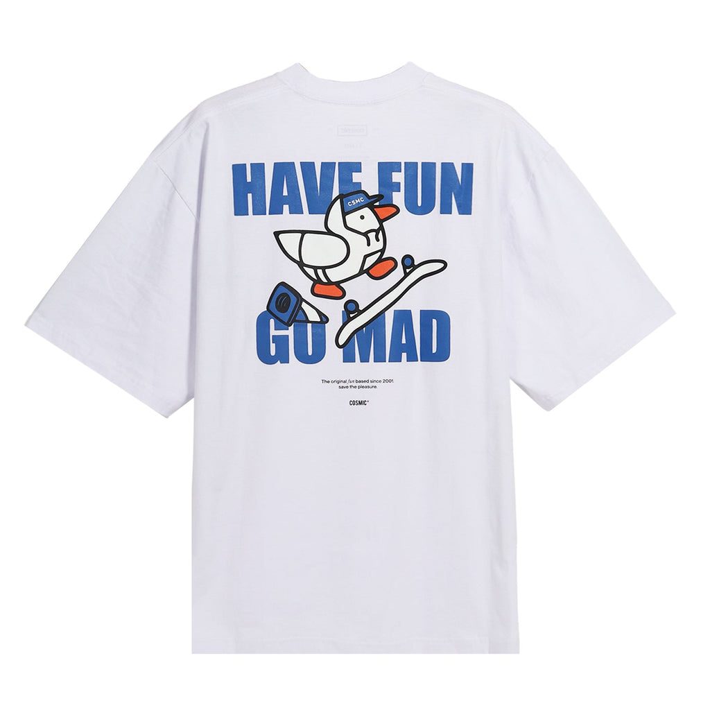 Cosmic T-Shirt Pria Oversize HAVE FUN GO MAD WHITE - Cosmic Clothes Official