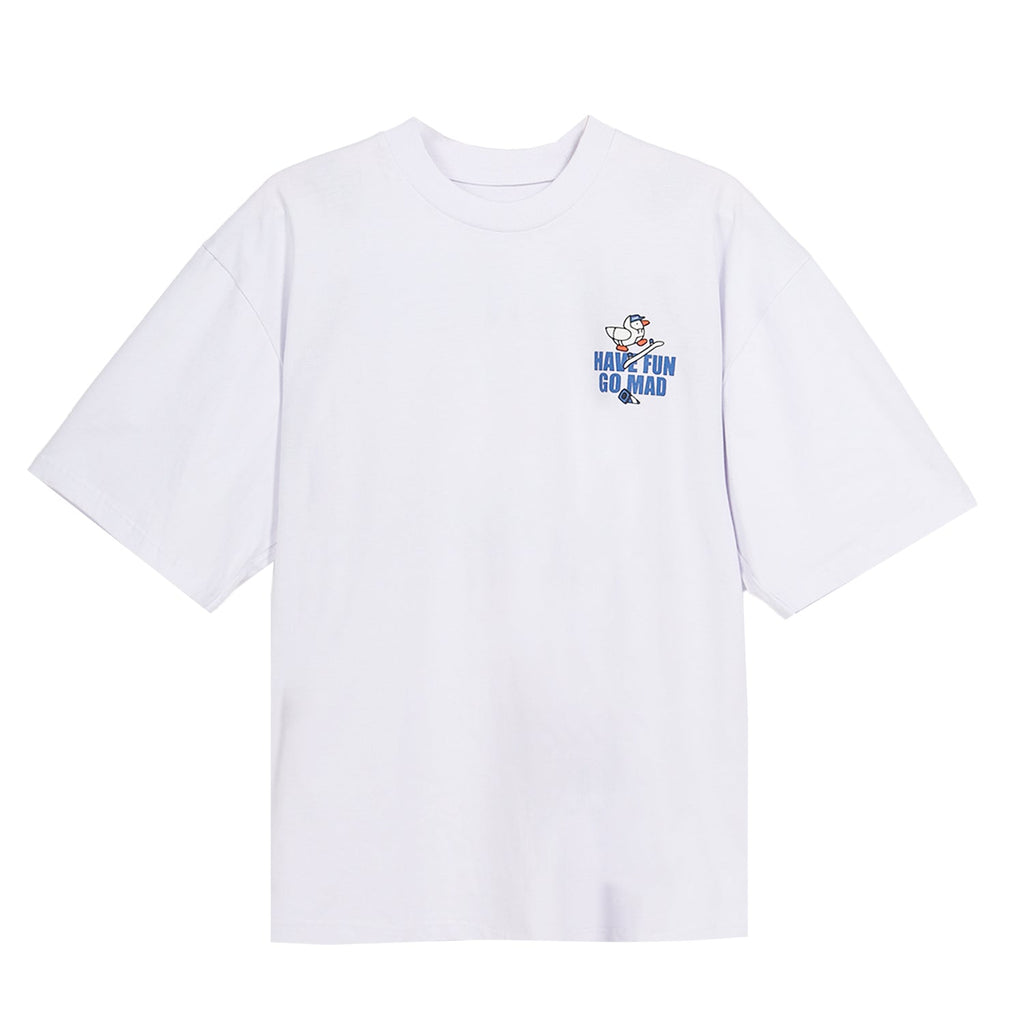 Cosmic T-Shirt Pria Oversize HAVE FUN GO MAD WHITE - Cosmic Clothes Official
