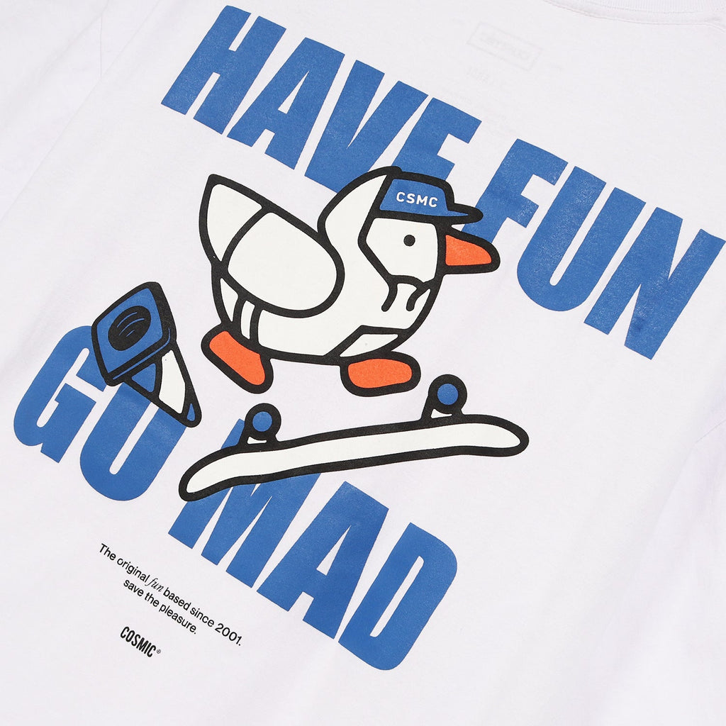 Cosmic T-Shirt Pria Oversize HAVE FUN GO MAD WHITE - Cosmic Clothes Official