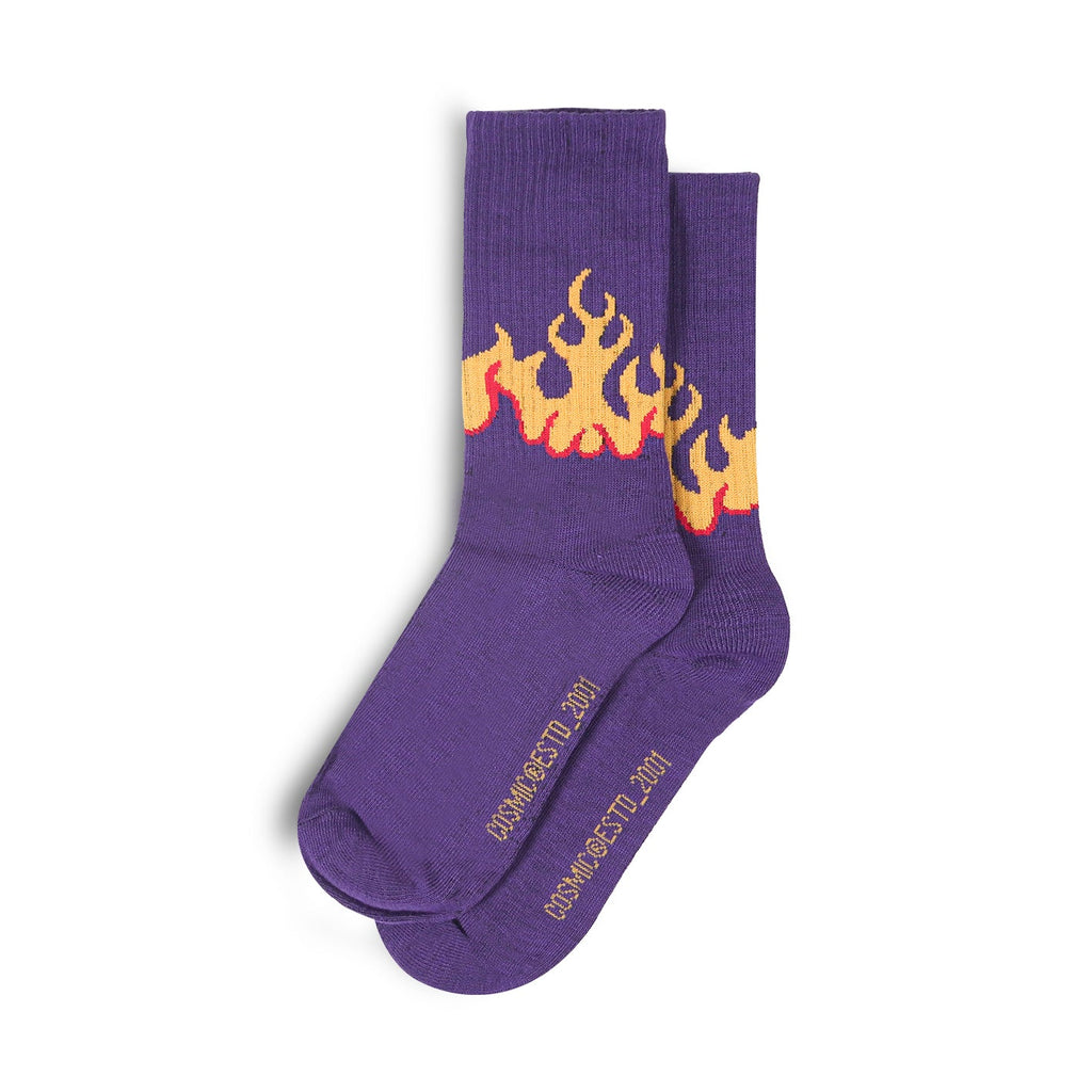 FLAME PURPLE SOCKS - Cosmic Clothes Official