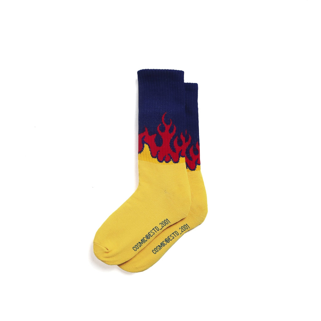 FLAME SOCKS YELLOW - Cosmic Clothes Official