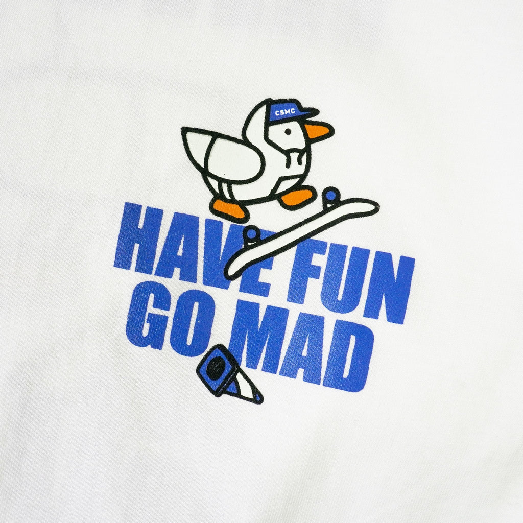 HAVE FUN GO MAD LONGSLEEVE WHITE KIDS - Cosmic Clothes Official