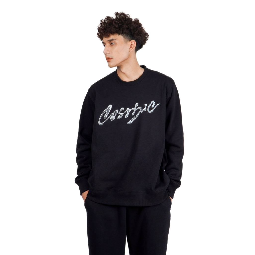 MOLTEN TIN BLACK CREWNECK - Cosmic Clothes Official