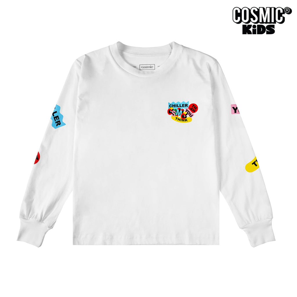 STANDIE LONGSLEEVE WHITE KIDS - Cosmic Clothes Official